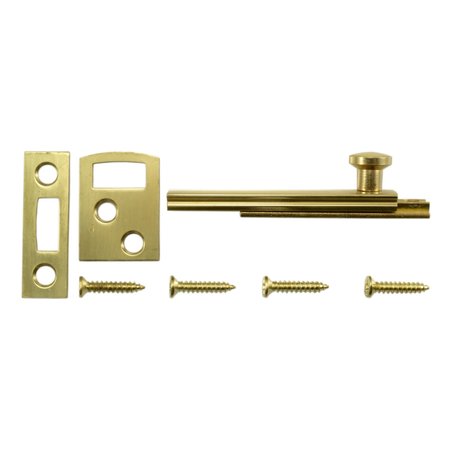 MIDWEST FASTENER 2-1/2" Polished Brass Surface Bolts 37341